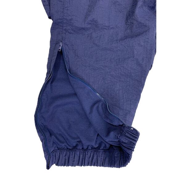 Vintage Nike TWA Windbreaker Pants Mens Navy Blue Nylon Zip Bottom Leg Track Jog - Picture 7 of 9